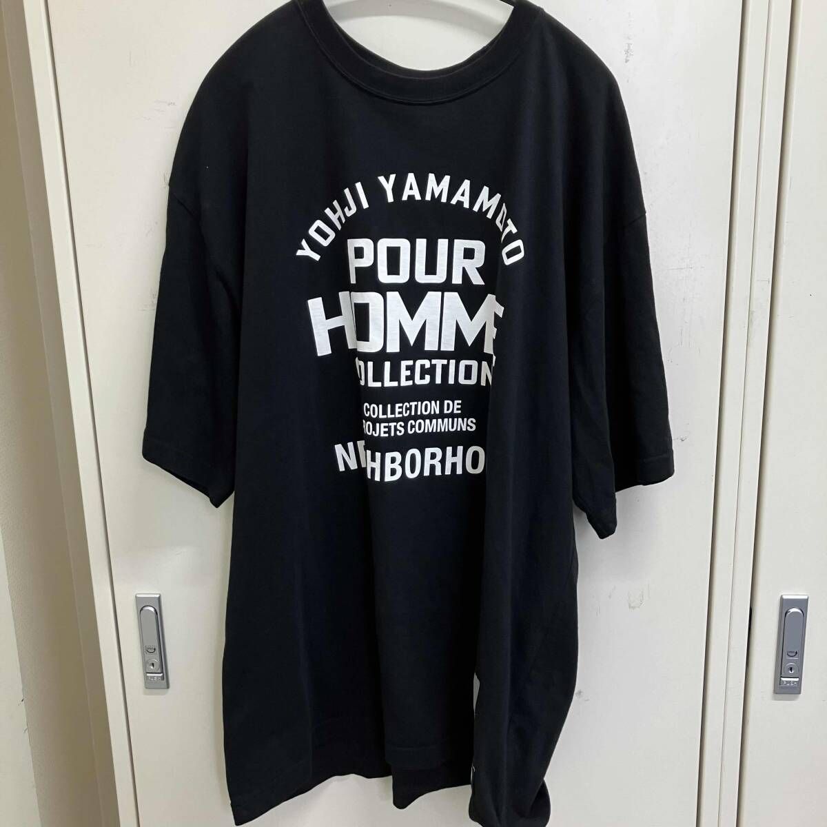 NEIGHBORHOOD×YOHJI YAMAMOTO print SS TEE プリント半袖Tシャツ　ブラック XXLサイズ　ヨウジヤマモト　ネイバーフッド