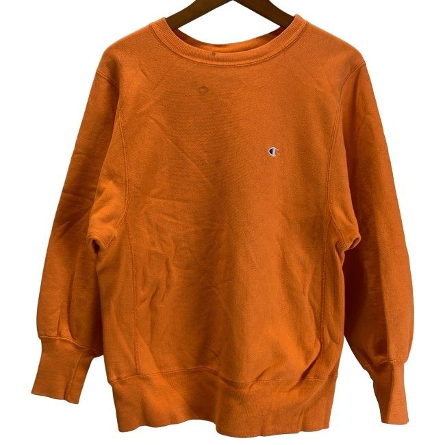 【中古】　Champion REVERSE WEAVE　スウェット　90s vintage　90年代　OLD　長袖　トレーナー　トップス　クルーネック　裏起毛　無地　ワンポイント　刺しゅう　USA製　アメカジ　古着　/1591