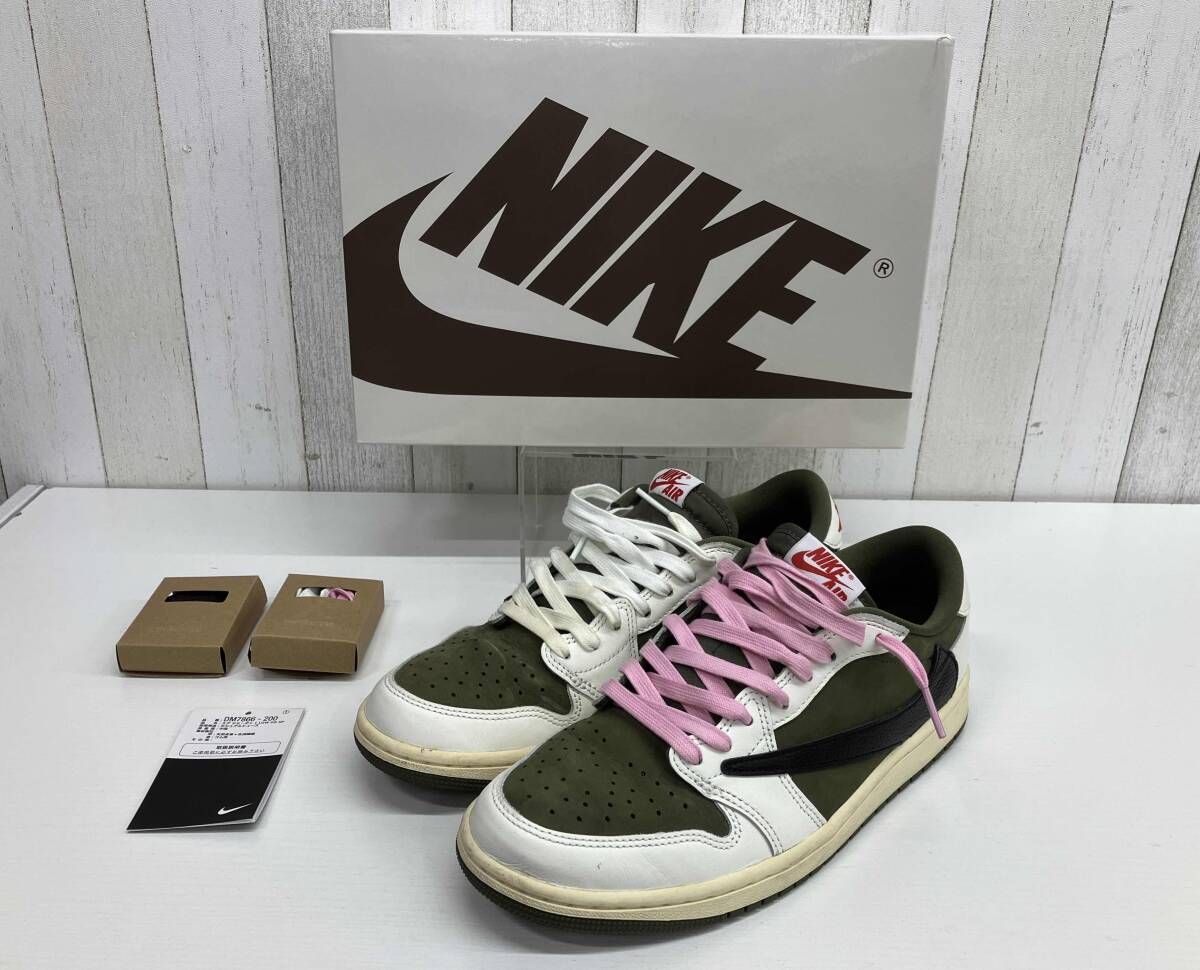 【FB鑑定済】Travis Scott × Nike／AIR JORDAN 1 Low OG SP／DM7866-200／トラヴィススコット ナイキ／メンズ スニーカー／26.5cm