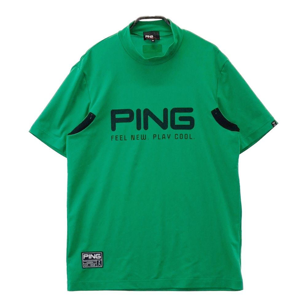 サイズ：M PING ピン 2025年モデル モックネック 半袖Tシャツ ロゴ
