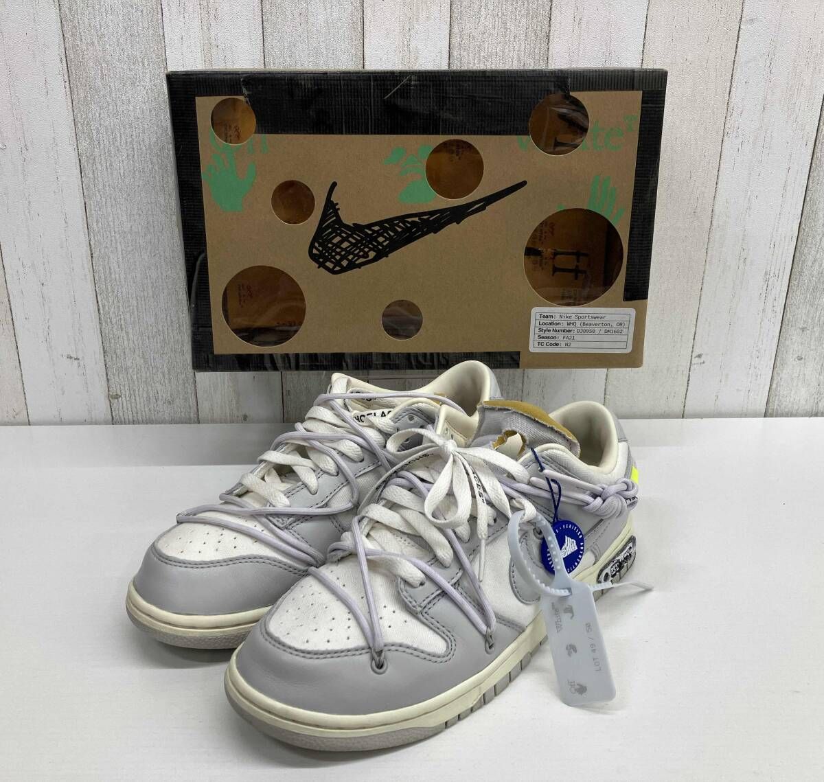 FB鑑定済】OFF-WHITE × NIKE／オフホワイト ナイキ／DUNK LOW 1 OF 50 