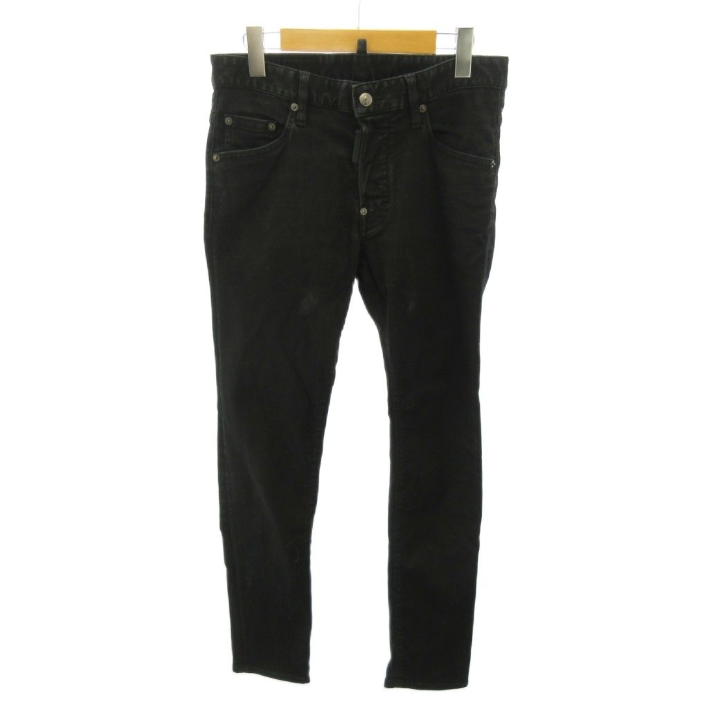 ディースクエアード DSQUARED2 23SS デニムパンツ ジーンズ スキニー ボタンフライ 44 黒 ブラック S74LB1282 0521