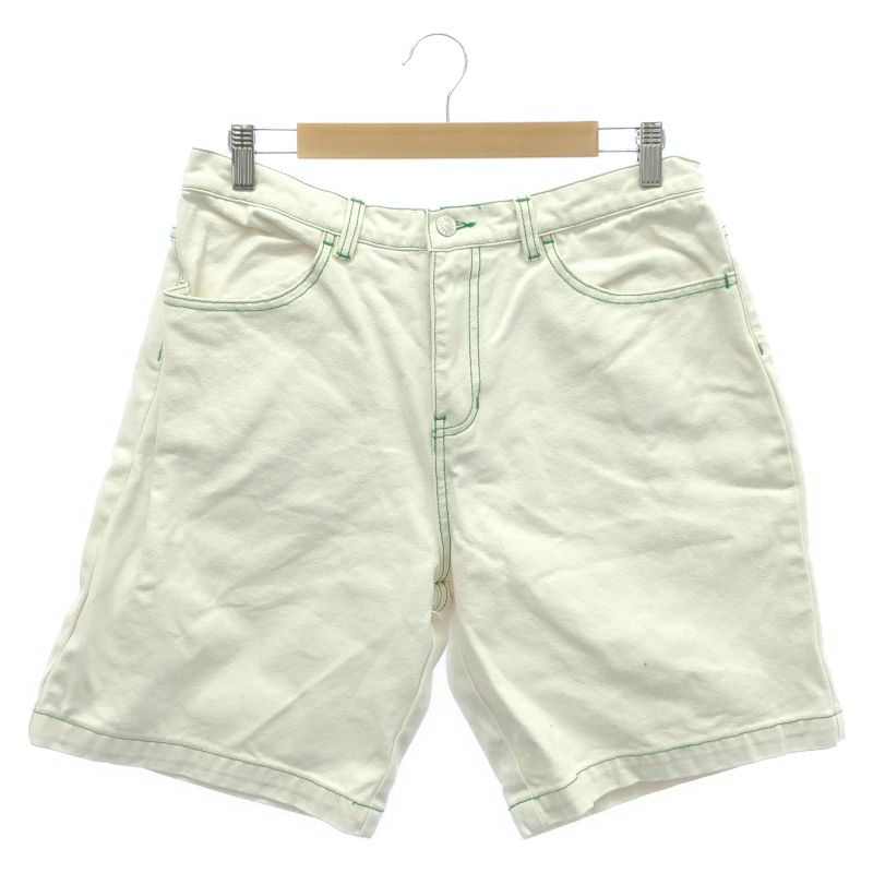 【中古】STUSSY Big Ol' Short Denim サイズ5 ホワイト グリーン[66]