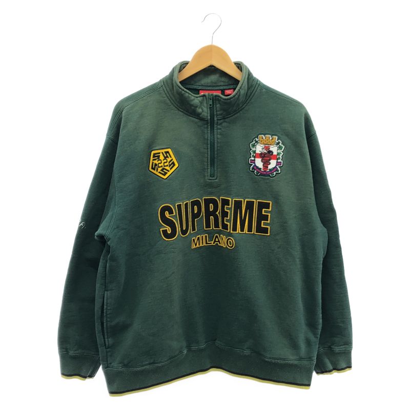 【中古】Supreme Milano Half Zip Pullover サイズL AW22 グリーン[66]