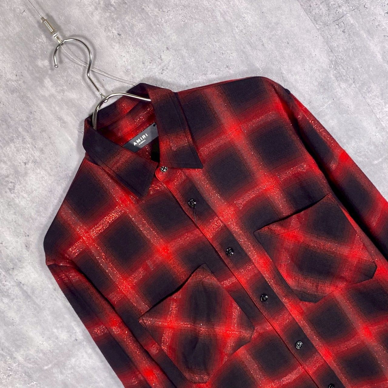 『AMIRI』アミリ (XS) ラメチェックシャツ 長袖 AMIRI』アミリ (XS) ラメチェックシャツ 長袖 - メルカリ