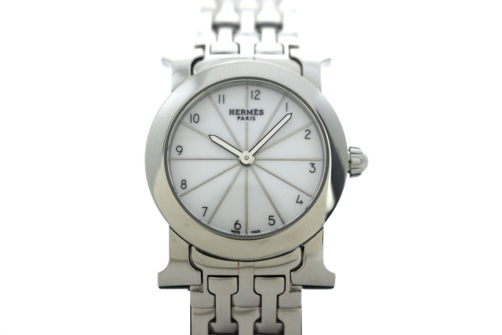 HERMES エルメス Hウォッチ ロンド HR1.210 腕時計 ステンレススチール