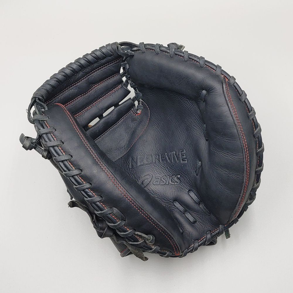 アシックス　軟式用　グローブ　キャッチャーミット クリーニング済み 】 アシックス 軟式用 キャッチャーミット 型付け