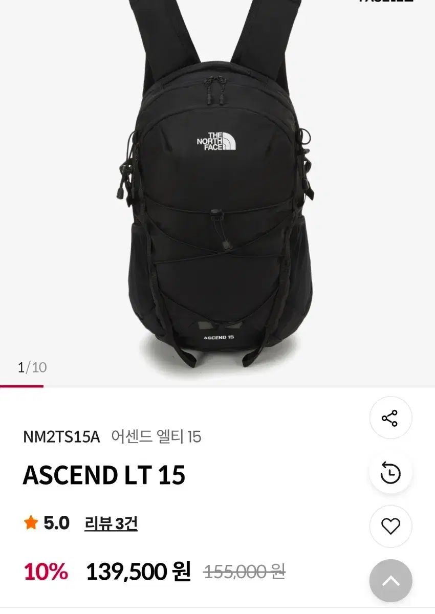 THE NORTH FACE ザノースフェイス アセンド LT 15 ブラック バックパック
