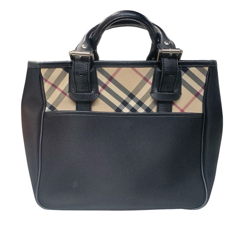 ♪4379 BURBERRY バーバリー ハンドバッグ ノバチェック シャドーロゴ