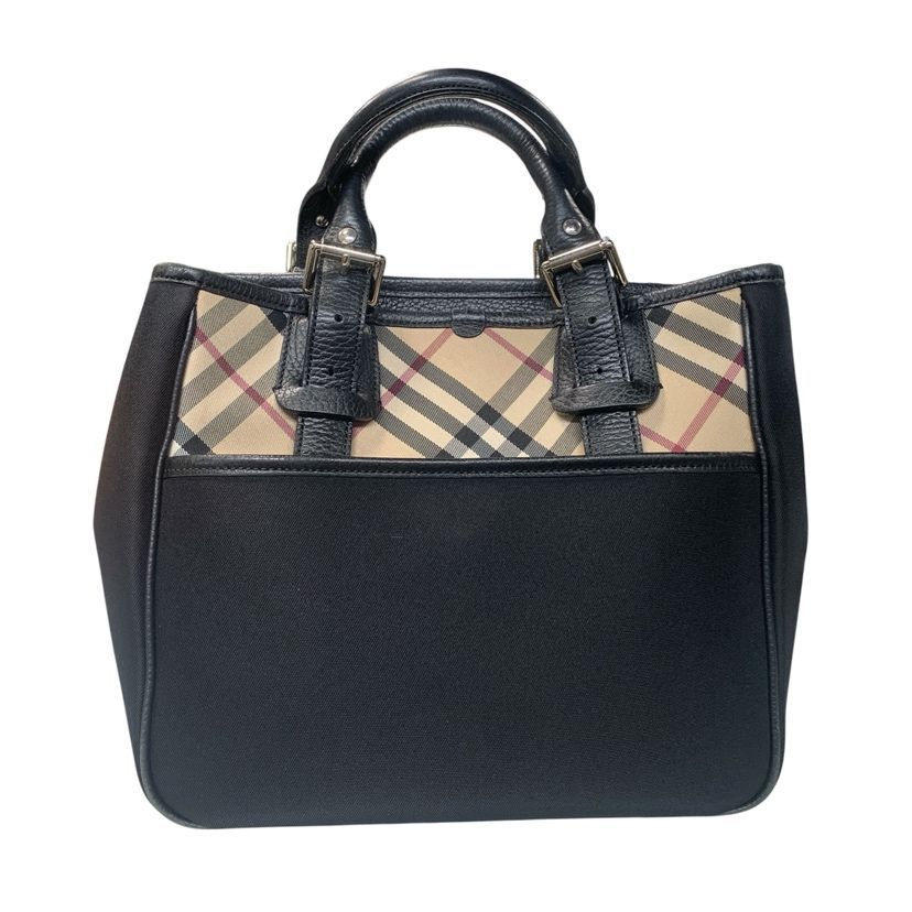 ♪4379 BURBERRY バーバリー ハンドバッグ ノバチェック シャドーロゴ