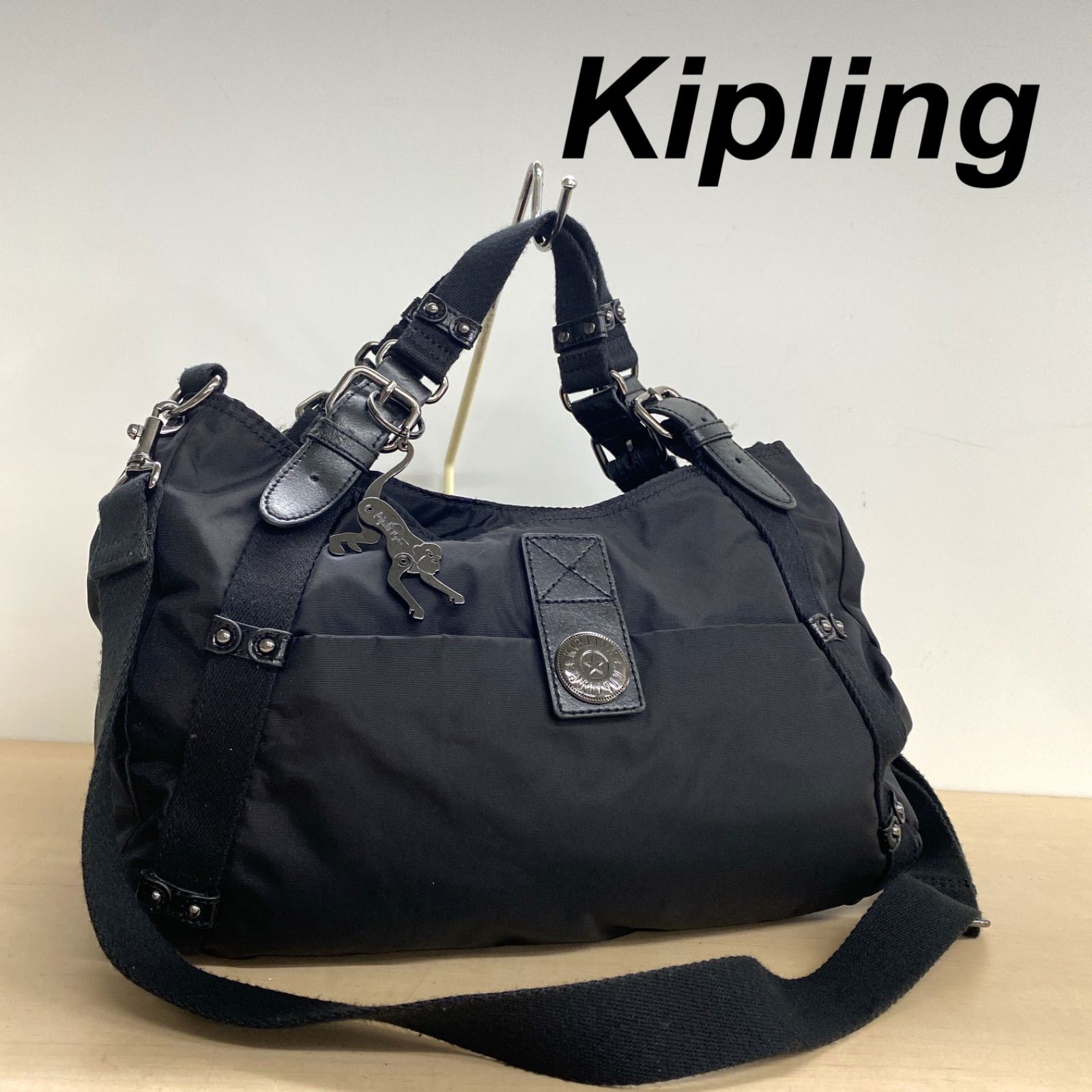 Kipling キプリング ブラック ナイロン 2way ショルダーバッグ 【BKr8 