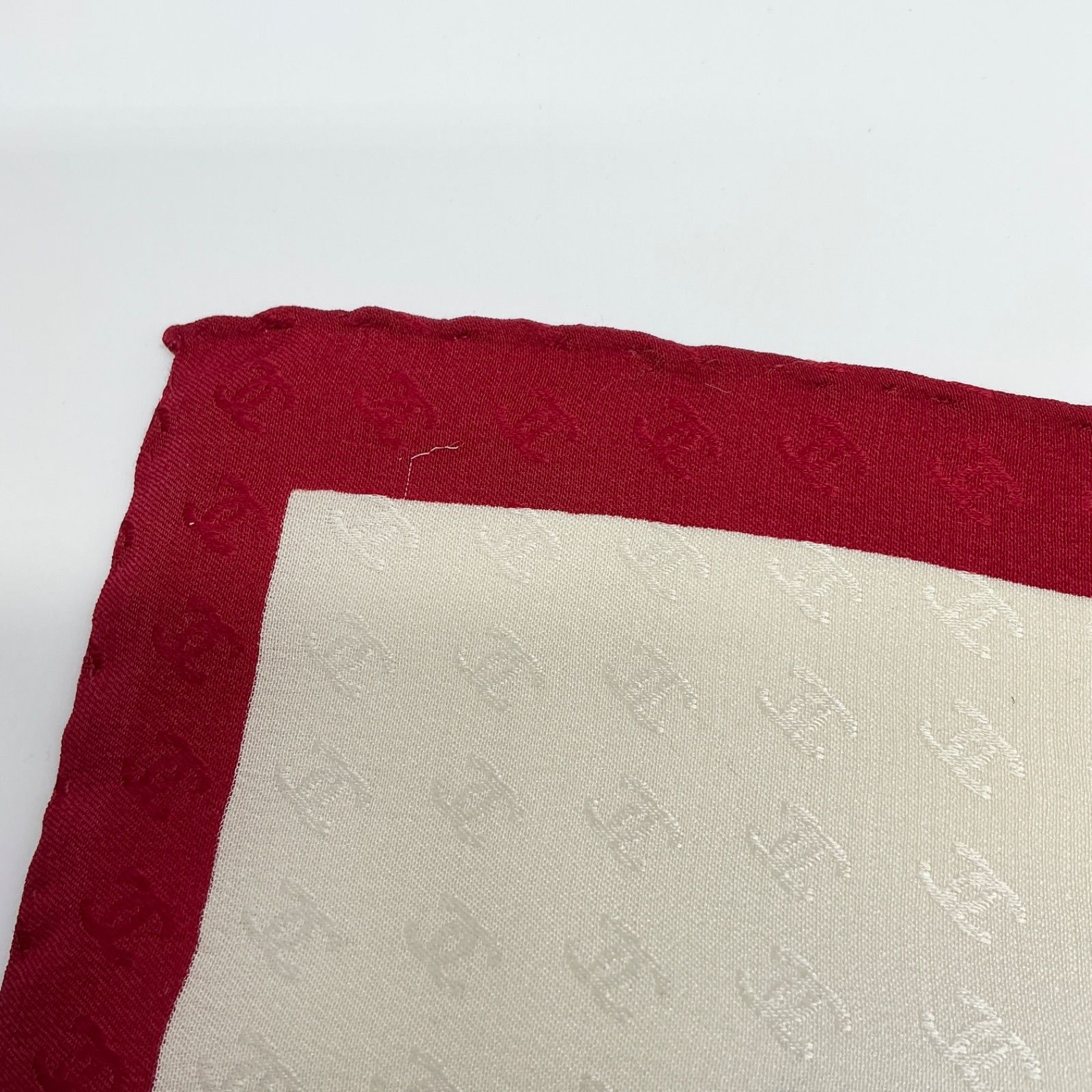 CHANEL シャネル スカーフ リボン柄 ココマーク ブルー×ホワイト