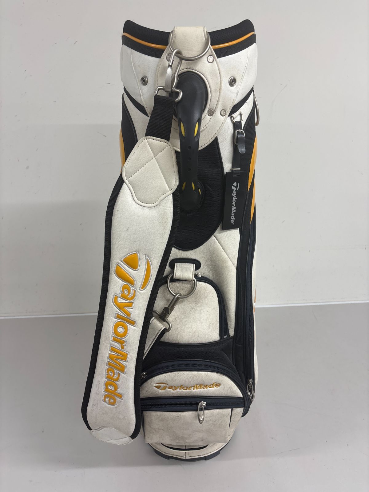 送料無料【汚れあり】TaylorMade テーラーメイド キャディバッグ 白×黄