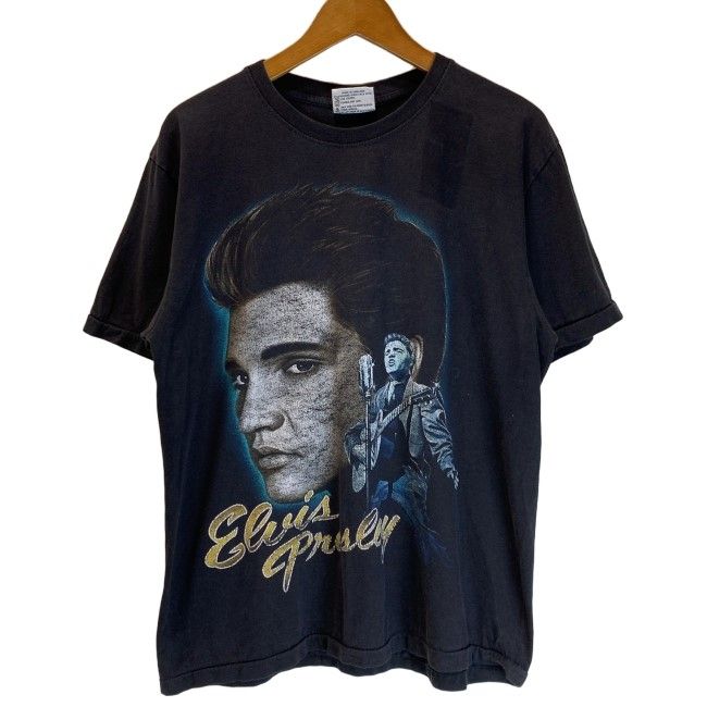 【中古】　THE ROXX　Elvis Aron Presley　アーティストT　90s vintage　90年代　OLD　半袖　トップス　クルーネック　プリント　エルヴィスプレスリー　古着　/5608