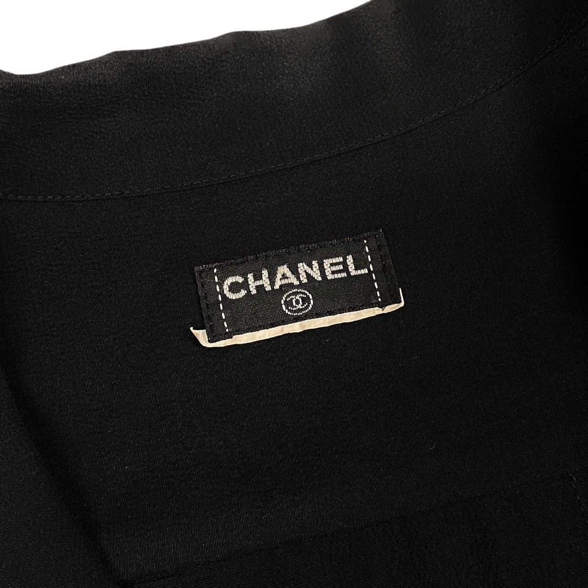 Ce28 CHANEL シャネル ヴィンテージ ロングスリーブ シルクシャツ ココ 
