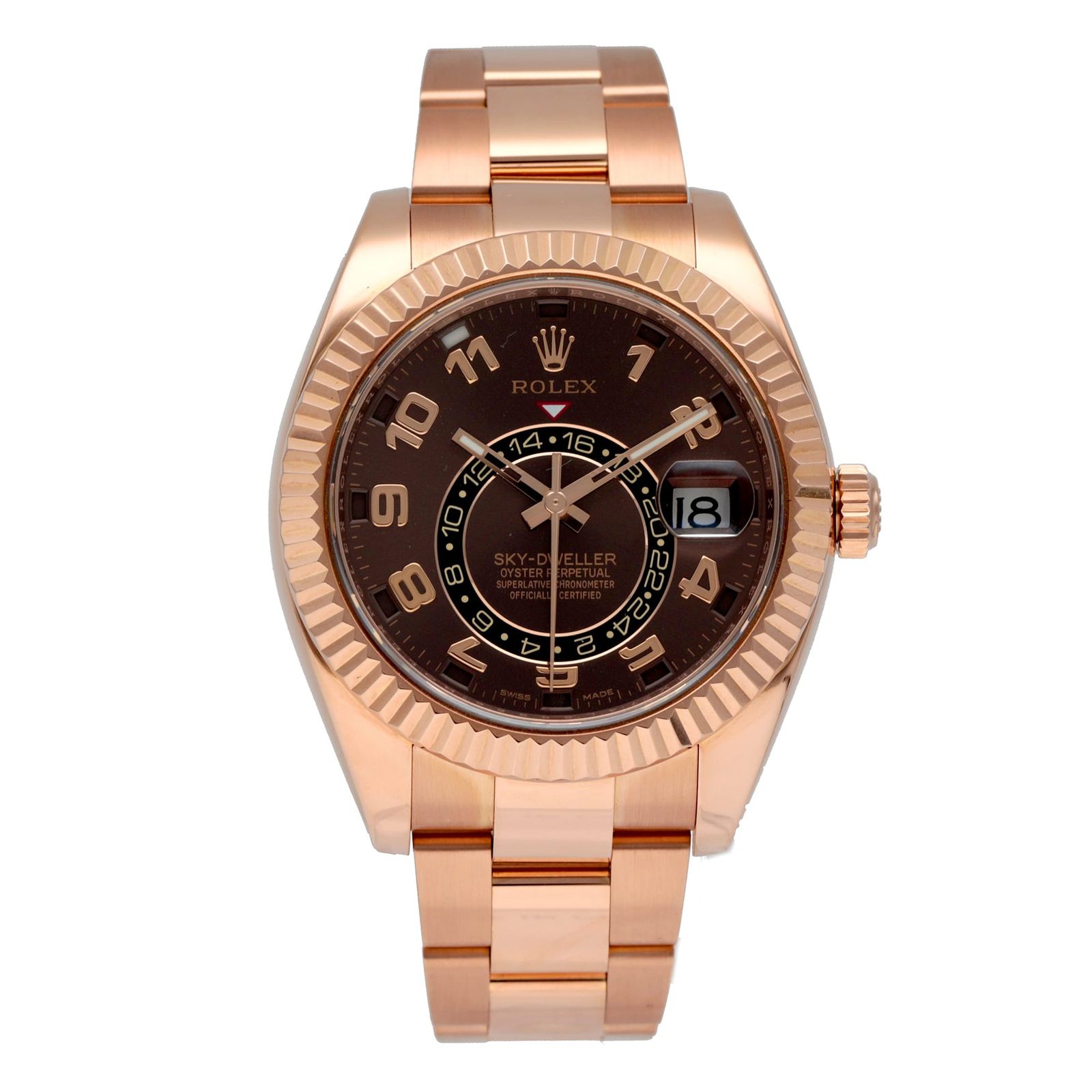 【中古A】 ロレックス 時計 スカイドゥエラー 326935 ブラウン文字盤 自動巻き ROLEX Sky Dweller