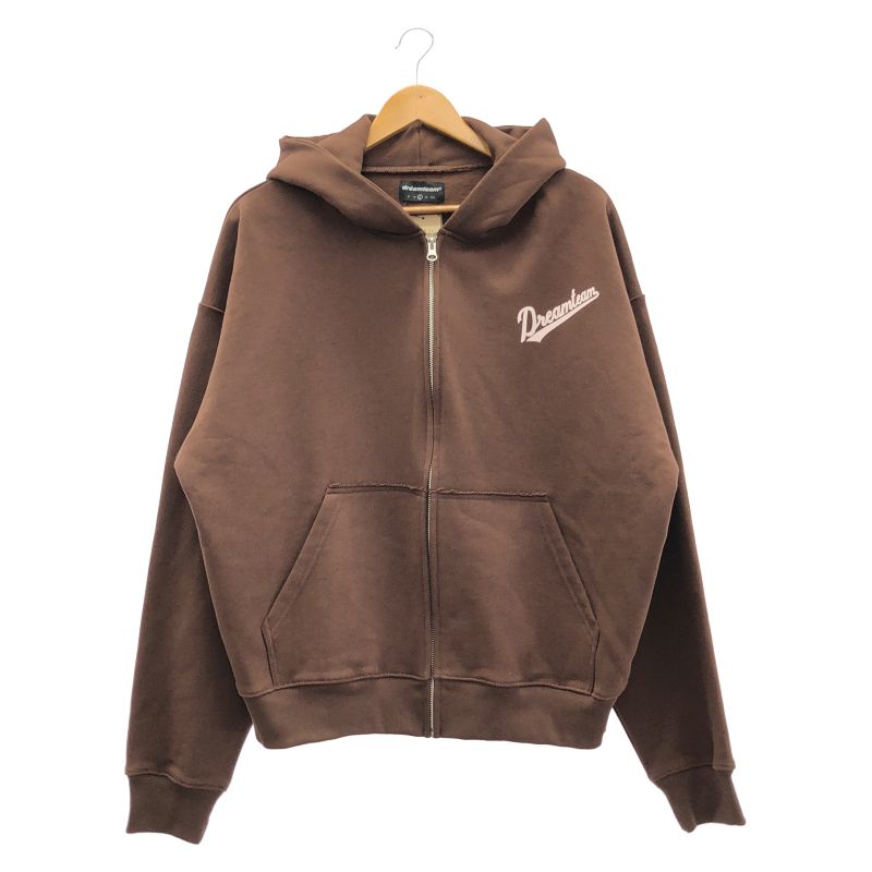 【中古】Dreamteam Swoosh Logo Zip Up Hoodie サイズL ブラウン ドリームチーム[19]