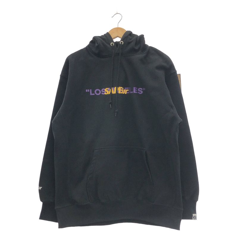 【中古】SAPEur ロッドマン パーカー サイズXL サプール ブラック/パープル/イエロー[19]