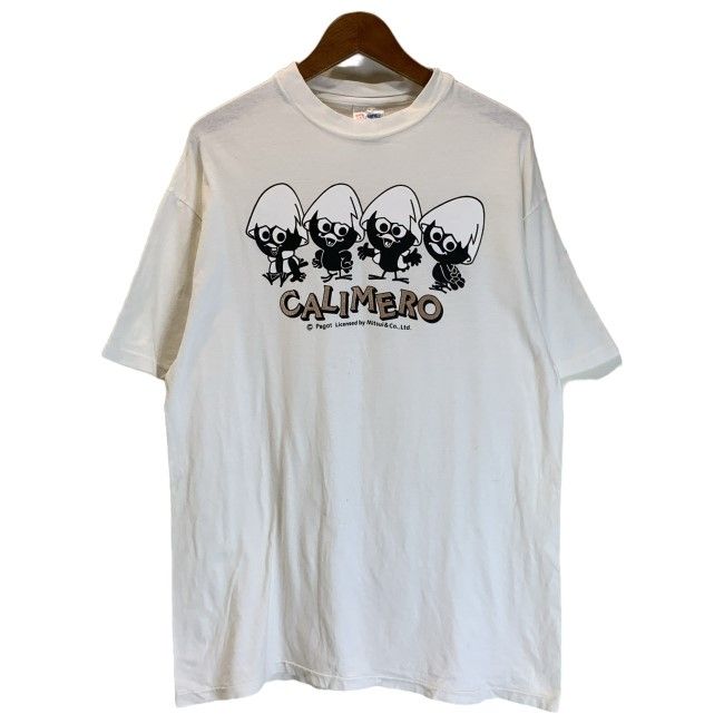 【中古】　Hanes　Tシャツ　90s vintage　90年代　OLD　半袖　トップス　クルーネック　キャラクター　キャラT　Calimero　カリメロ　オーバーサイズ　USA製　古着　/1590