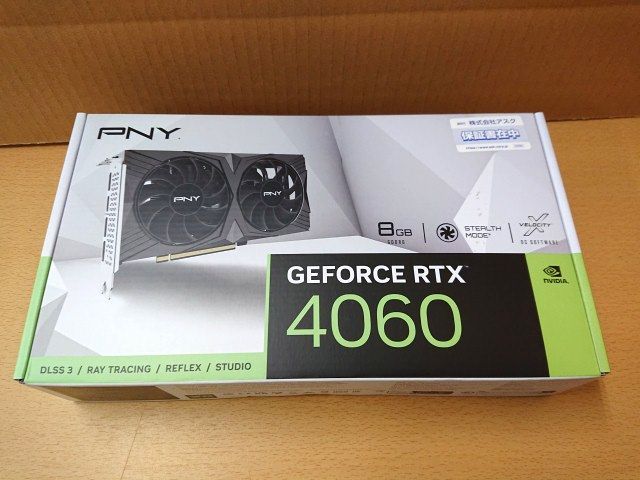 【未使用品】PNY GeForce RTX 4060 8GB VERTO ダブルファン VCG40608DFXPB1 [PCIExp 8GB] 未開封 グラフィックボード グラボ