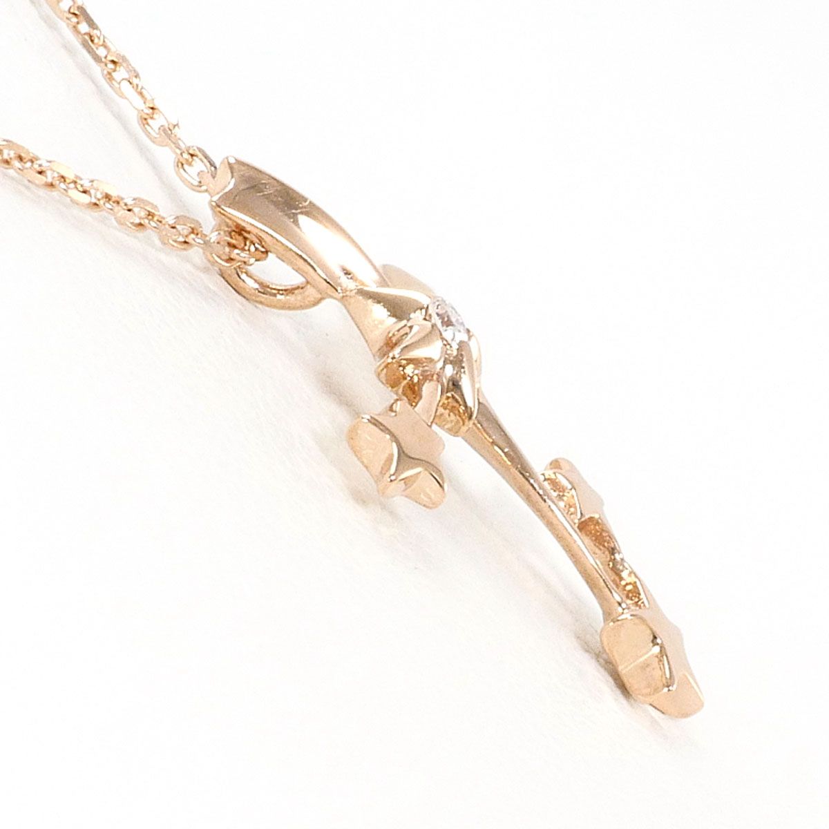 スタージュエリー STAR JEWELRY K10PG ネックレス ダイヤモンド 0.01ct