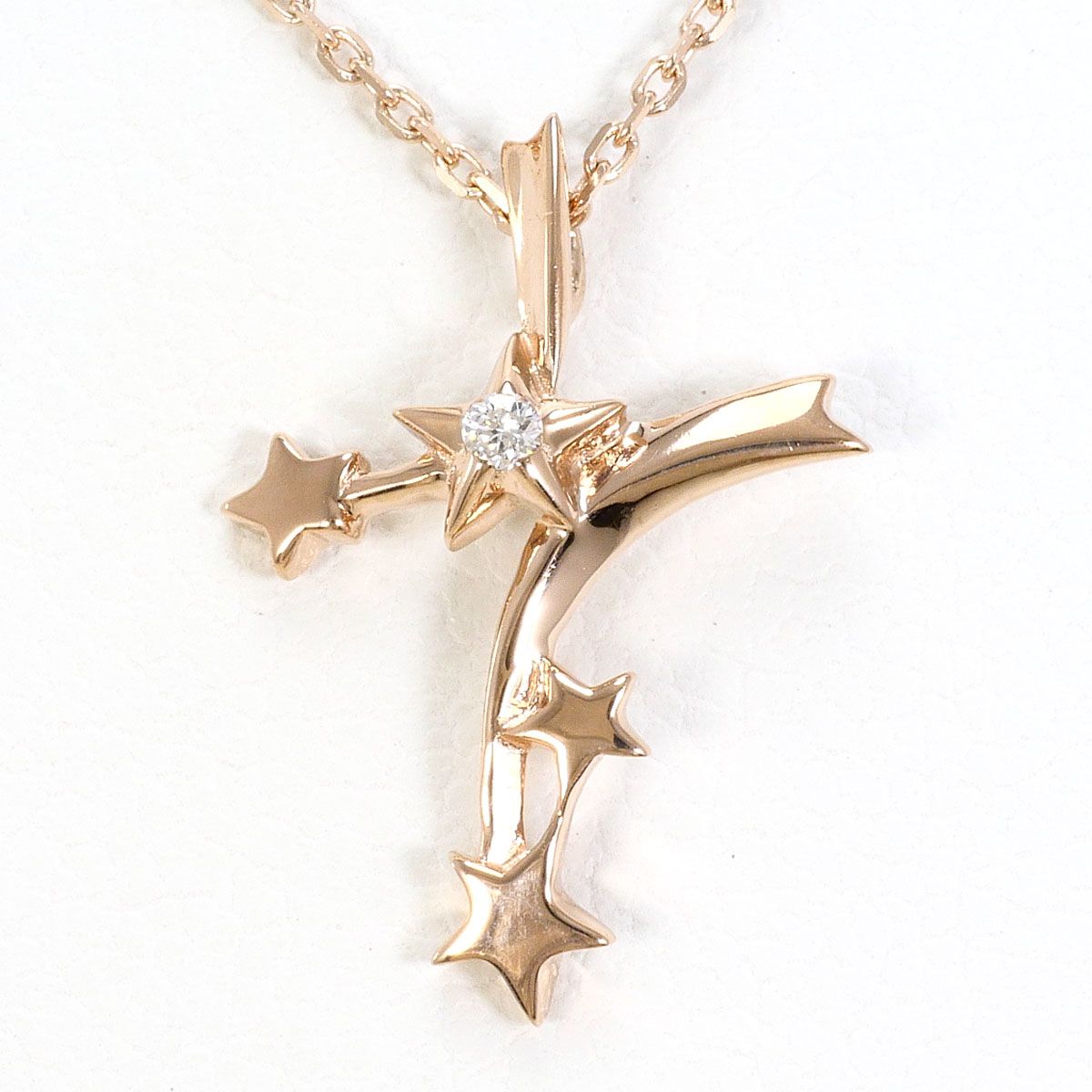 ◎STAR Jewelry スタージュエリー☆K10YG 天然ダイヤネックレス スタージュエリー STAR JEWELRY K10PG ネックレス ダイヤモンド 0.01ct