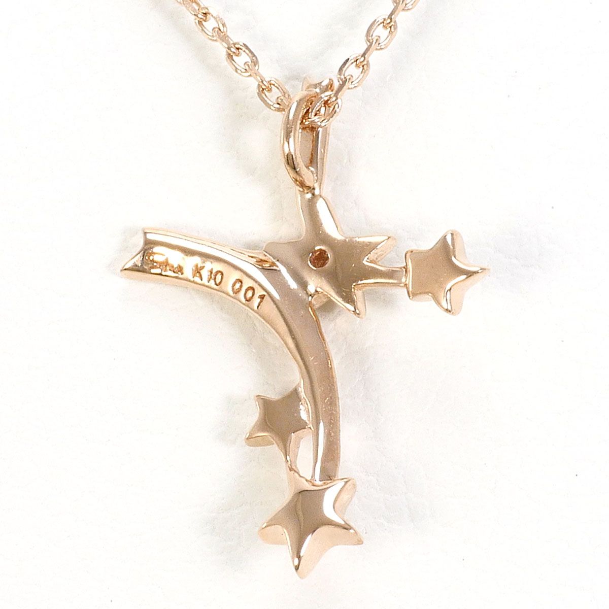 スタージュエリー STAR JEWELRY K10PG ネックレス ダイヤモンド 0.01ct