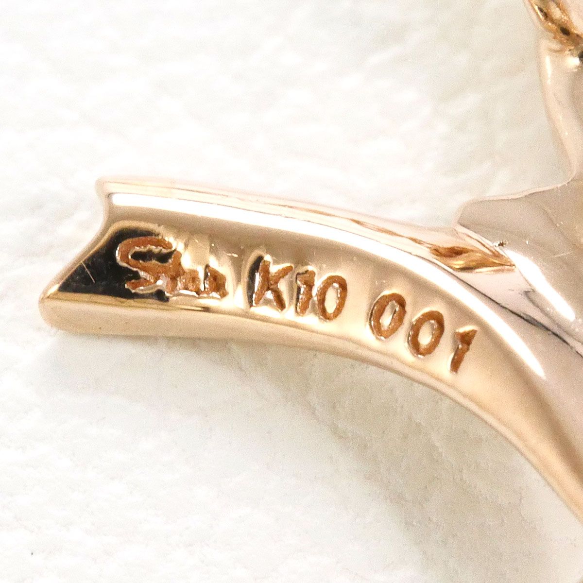 スタージュエリー STAR JEWELRY K10PG ネックレス ダイヤモンド 0.01ct 