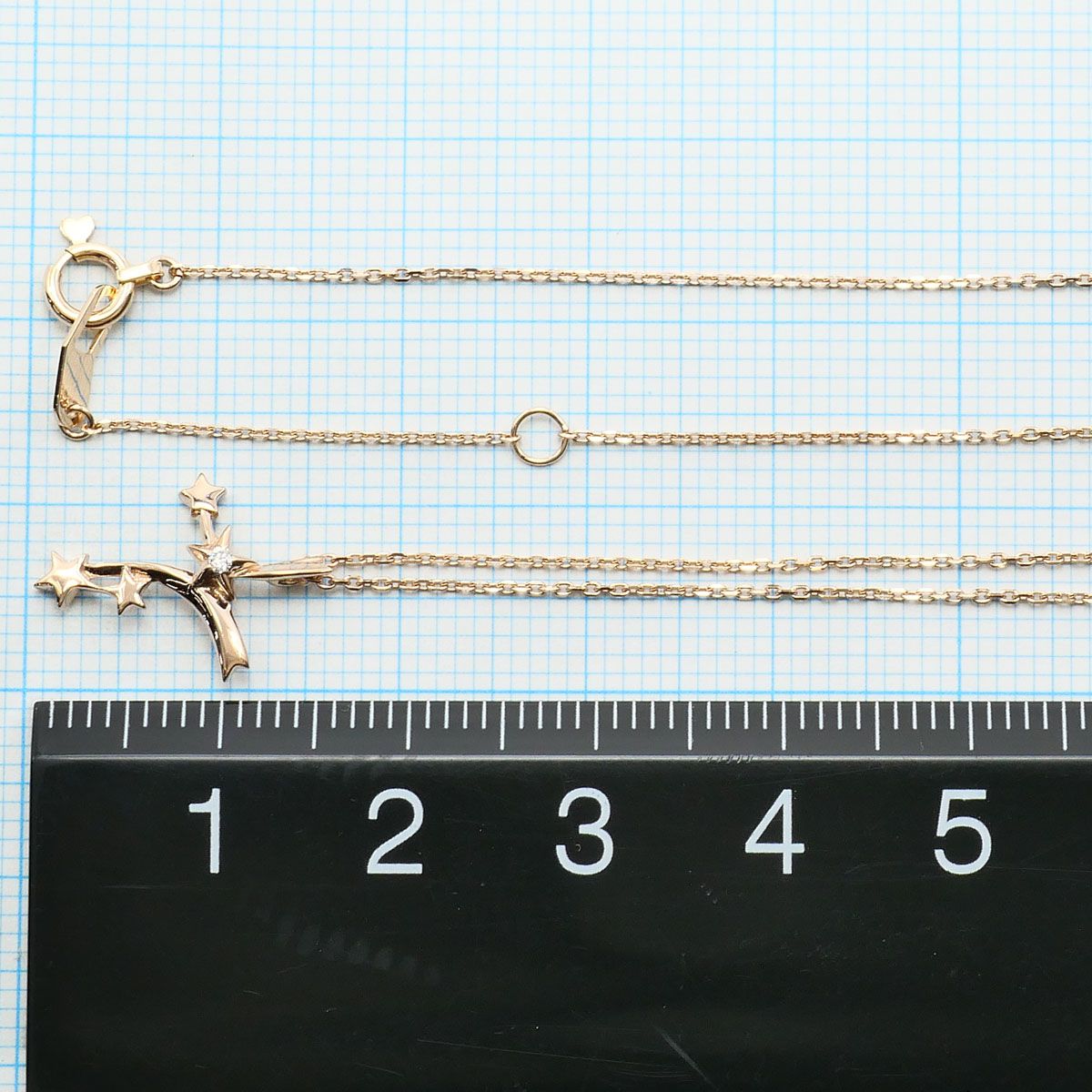 スタージュエリー STAR JEWELRY K10PG ネックレス ダイヤモンド 0.01ct 