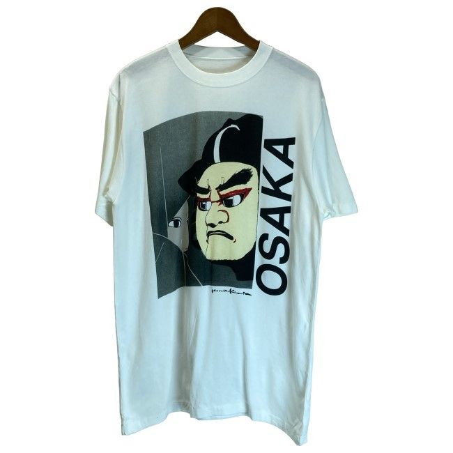 【中古】　Tシャツ　90s vintage　90年代　OLD　半袖　トップス　クルーネック　木村光佑　大阪の詩　版画家　日本製　古着　/7309