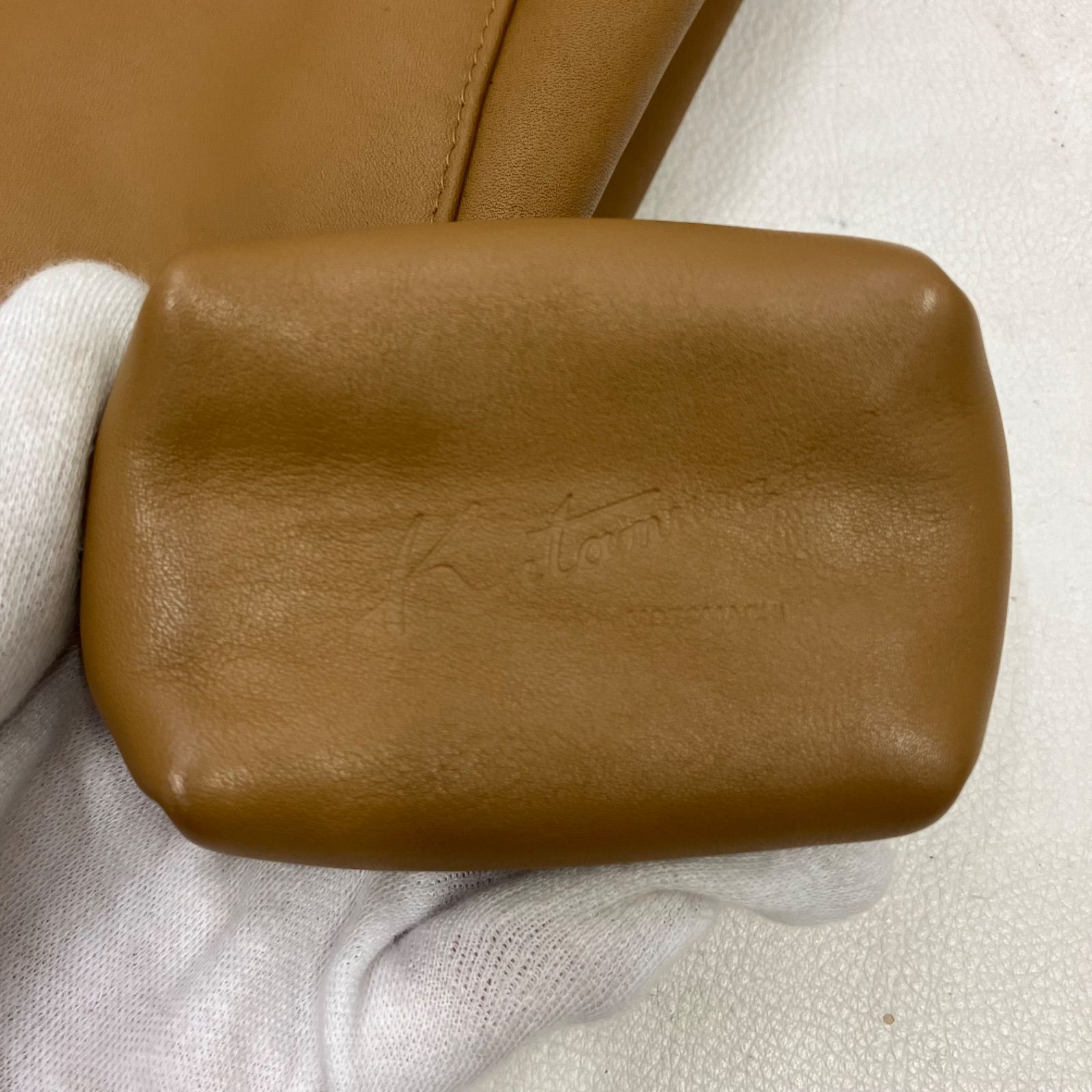 3589 Kitamura キタムラ ハンドバッグ レザー ベージュ系 Kロゴ