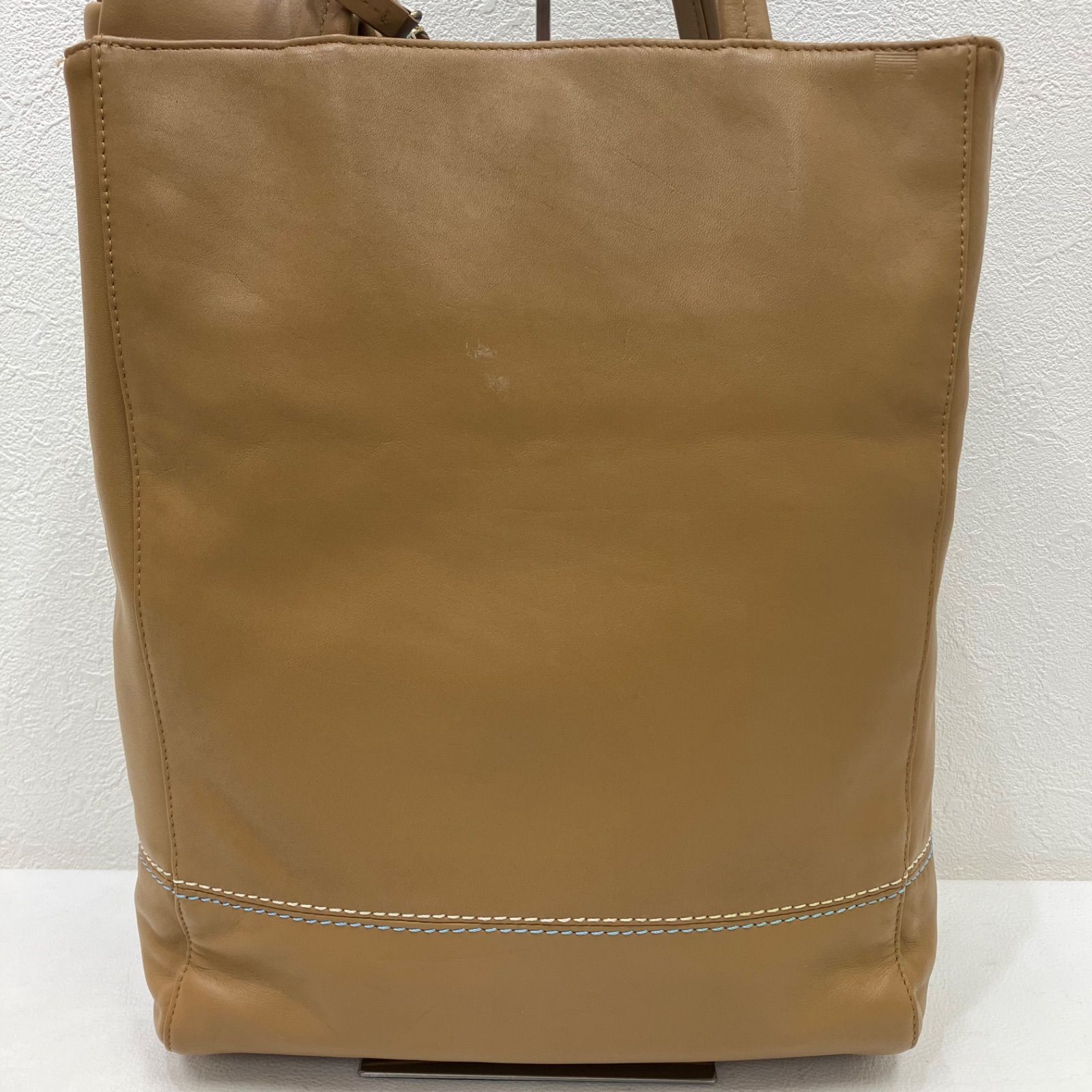 3589 Kitamura キタムラ ハンドバッグ レザー ベージュ系 Kロゴ