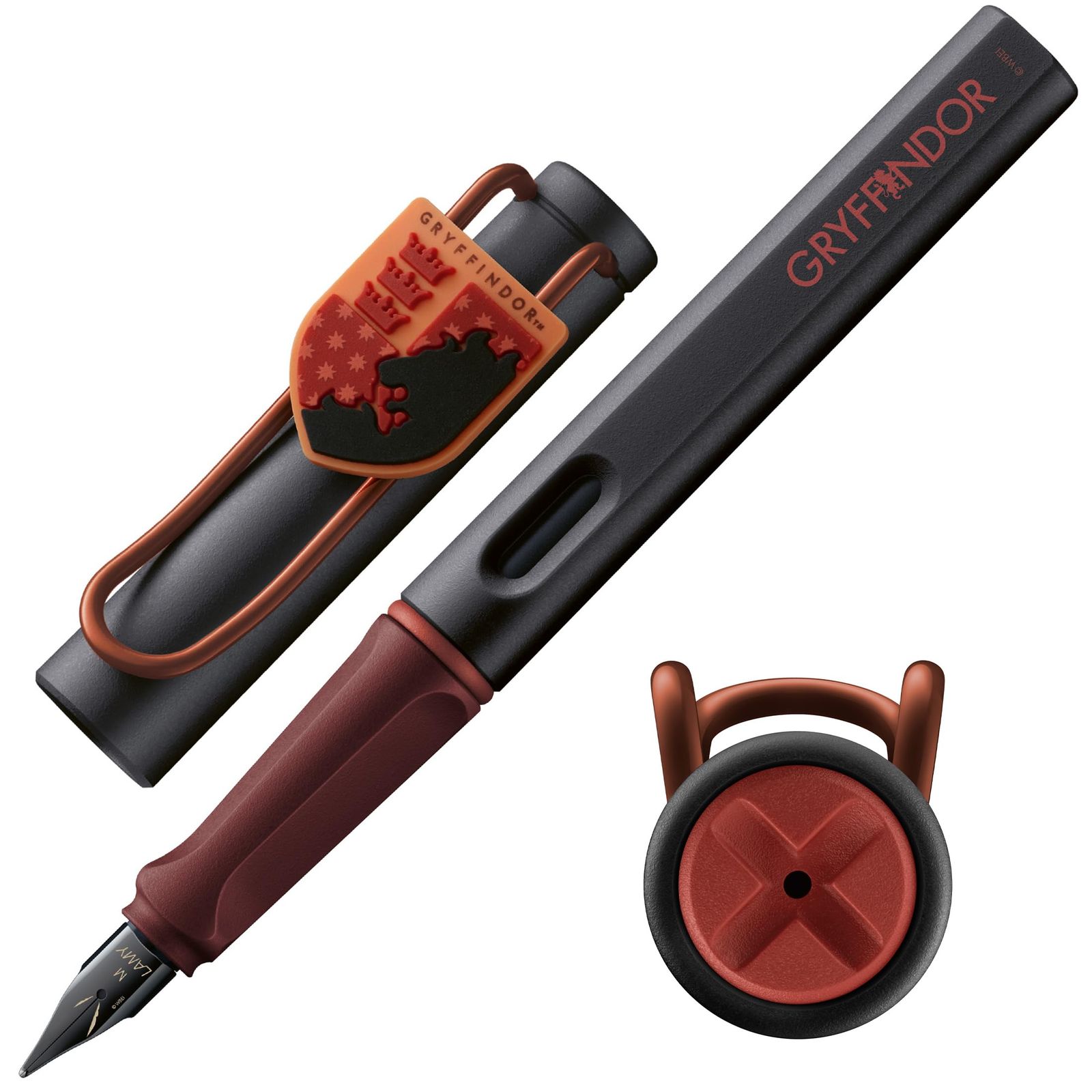 新品 Lamy Safari ハリーポッター グリフィンドール 万年筆 ? 家の紋章付き特別版万年筆 ? 細い幅のスチールペン先 ? 人間工学に基づいたグリップ付き ? T10ブルーインクカートリッジ付き ? 右利き用