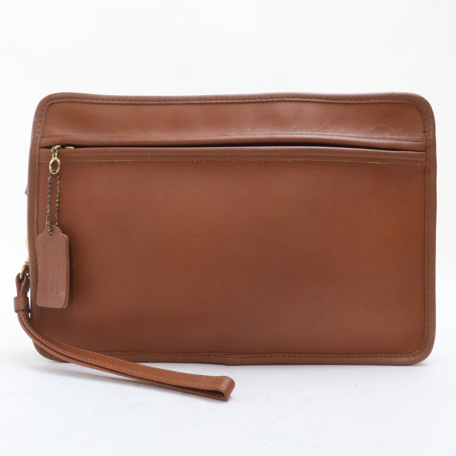 2605-47 コーチ オールド 9834 セカンドバッグ クラッチバッグ COACH レザー製 ブラウン 上ZIP