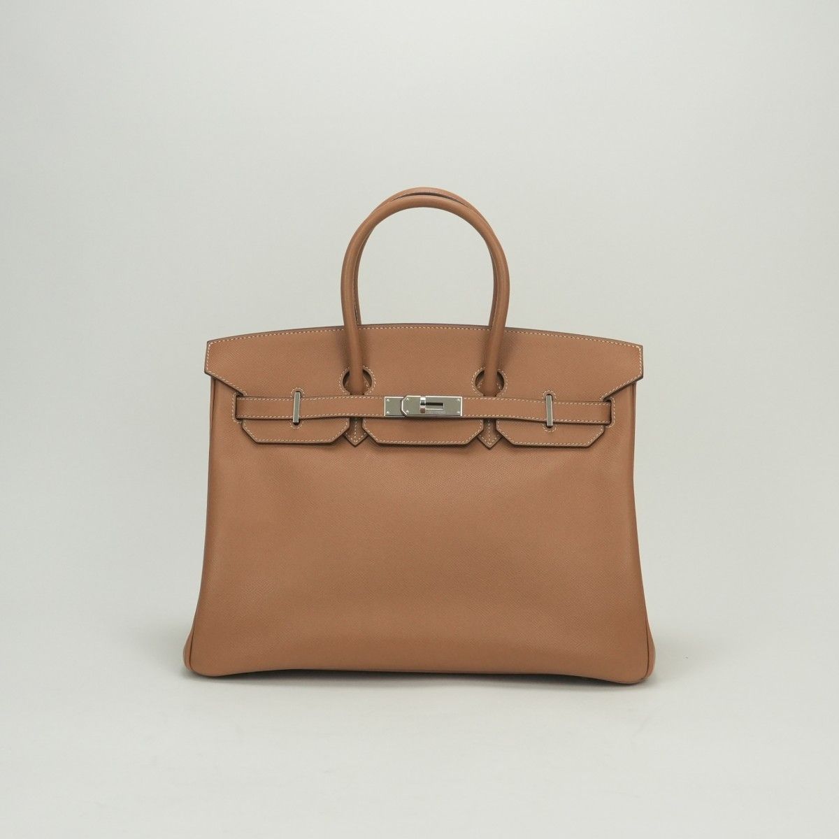 エルメス HERMES バーキン35 バーキン 35 バッグ トートバッグ エプソン ナチュラル Natural ブラウン　Brown 茶 シルバー金具 ハンドバッグ ヴォーエプソン