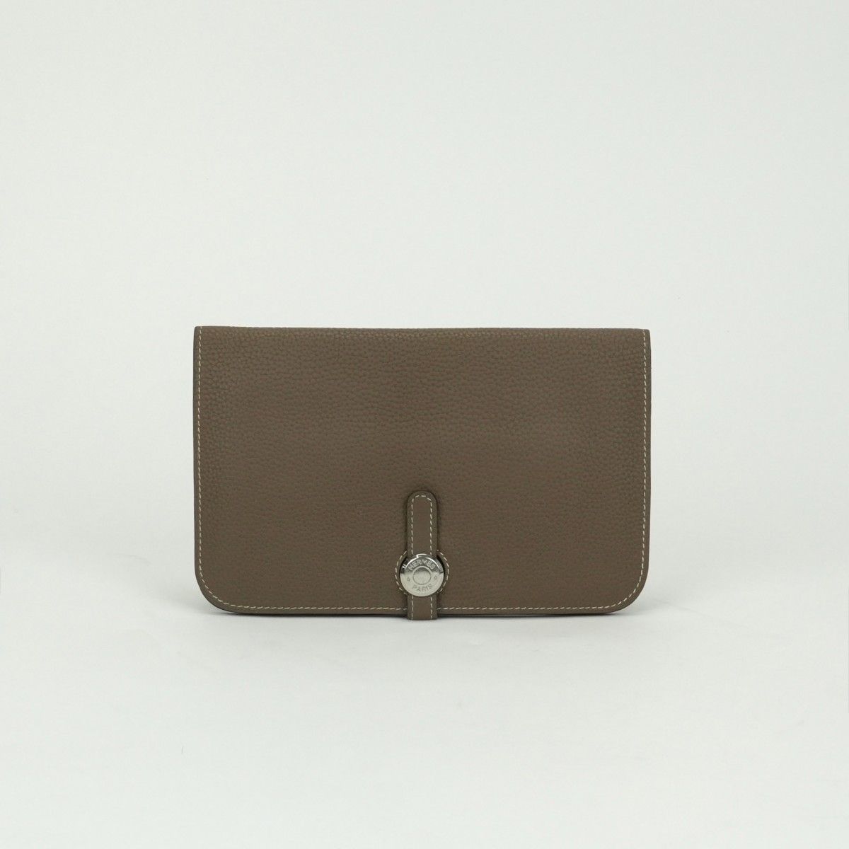 エルメス HERMES ドゴンGM ドゴン GM ドゴンデュオ 財布 長財布 ロングウォレット トリヨンクレマンス エトゥープ Etoupe グレー gray シルバー金具