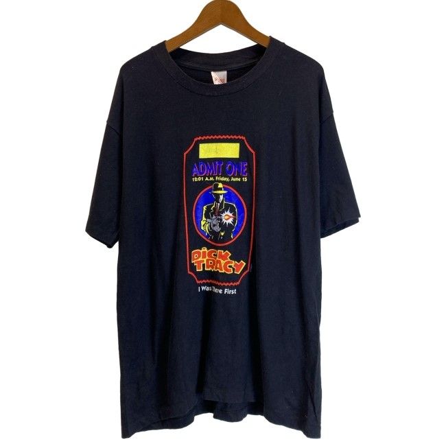 【中古】　HUGGER　Tシャツ　90s vintage　90年代　OLD　(C)Disney　半袖　トップス　クルーネック　ムービーT　ディックトレイシー　プリント　USA製　古着　/7309