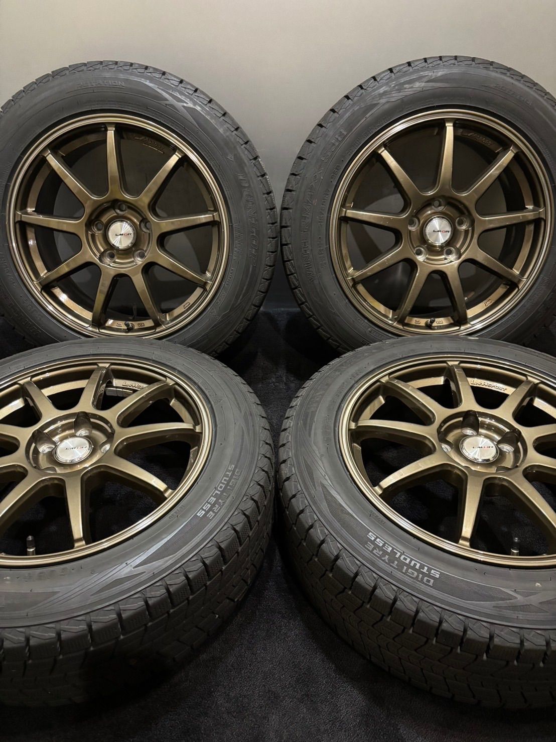 ★215/60R17 DUNLOP/WINTER MAXX SJ8+ 23年製 LM-QR 17インチ 7.5J +50 114.3 5H スタッドレス 4本 エスティマ C-HR (南6-M353)