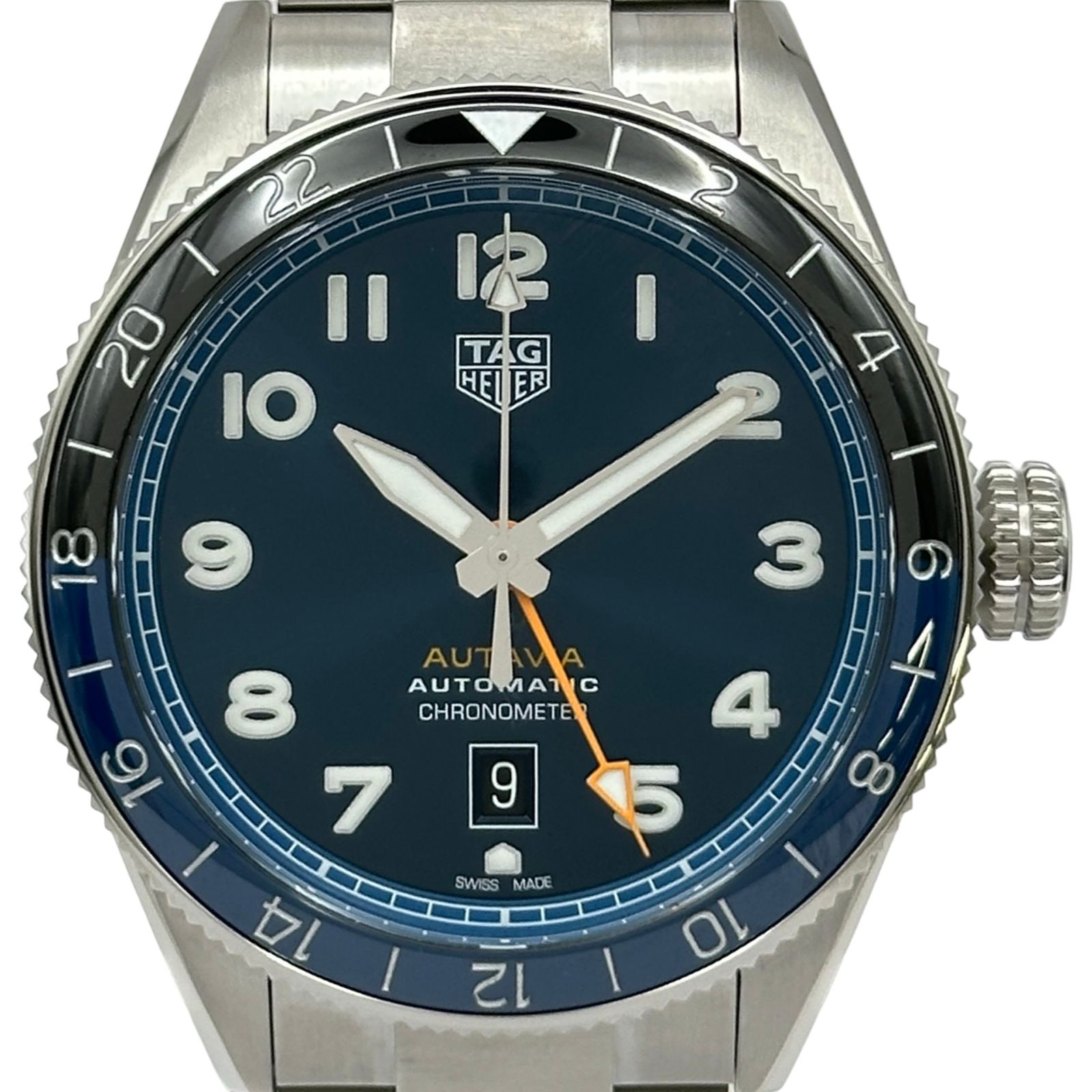 タグ・ホイヤー TAG HEUER オータヴィア 60周年アニバーサリー GMT キャリバー7 WBE511A.BA0650 ブルー ステンレススチール 自動巻き メンズ 腕時計 219,500円