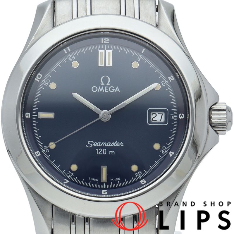 オメガ シーマスター120M クォーツ 36mm OH済 2511.80 SS メンズ時計 ブルー OH・仕上げ済 美品 【中