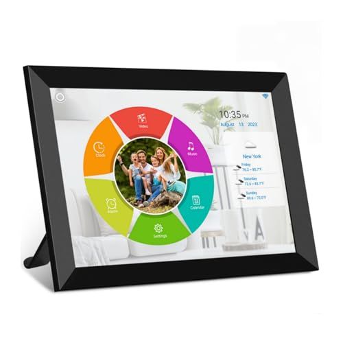 moonka デジタルフォトフレーム 8インチ WiFi IPSディスプレイ 16GB内蔵ストレージ タッチパネル 写真動画音楽再生対応 スライドショー機能 IPSタッチパネル 広視野角 無料アプリ ギフト用 日本語説明書 ブラックma 3b25dfdc