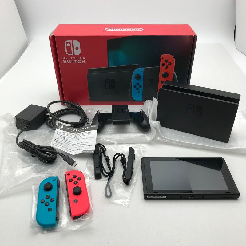 【中古品】 Nintendo Switch Joy-Con(L) ネオンブルー (R) ネオンレッド 2019モデル 箱傷み XKJ70076918646 【034-260528-MO-01-fuz】