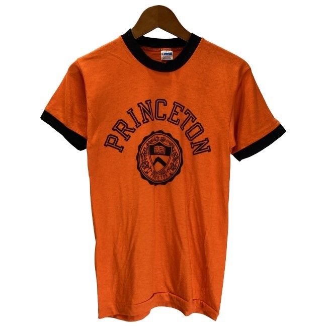 【中古】　Champion　リンガーT　80s vintage　80年代　OLD　Tシャツ　半袖　トップス　プリント　USA製　アメカジ　古着　/1590