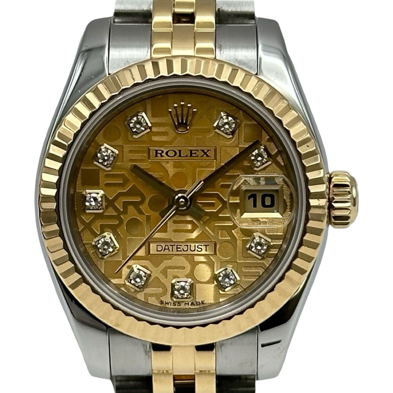 ロレックス ROLEX デイトジャスト 26 ホリコン 179173G ゴールド/ホリコン ゴールド/ステンレススチール 自動巻き レディース 腕時計