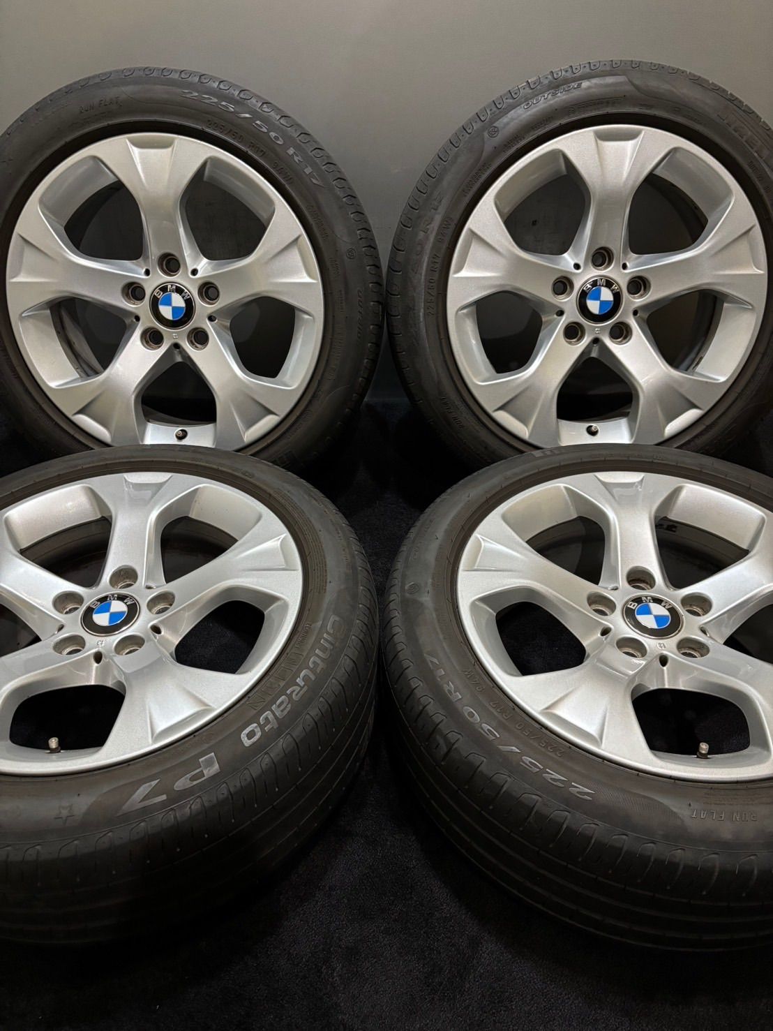 ★225/50R17 PIRELLI/Cinturato P7 20年製 BMW E84 X1 純正 17インチ 7.5J +34 120 5H 夏タイヤ 4本 (南4-M355) 27,950円