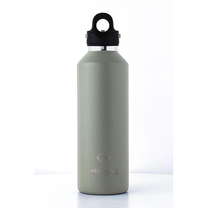 【新品】 【REVOMAX公式】32oz 950ml 炭酸対応 約1リットル ステンレスボトル 18時間保温 36時間保冷 真空断熱 水筒 ギフト レボマックス (Olive Green)