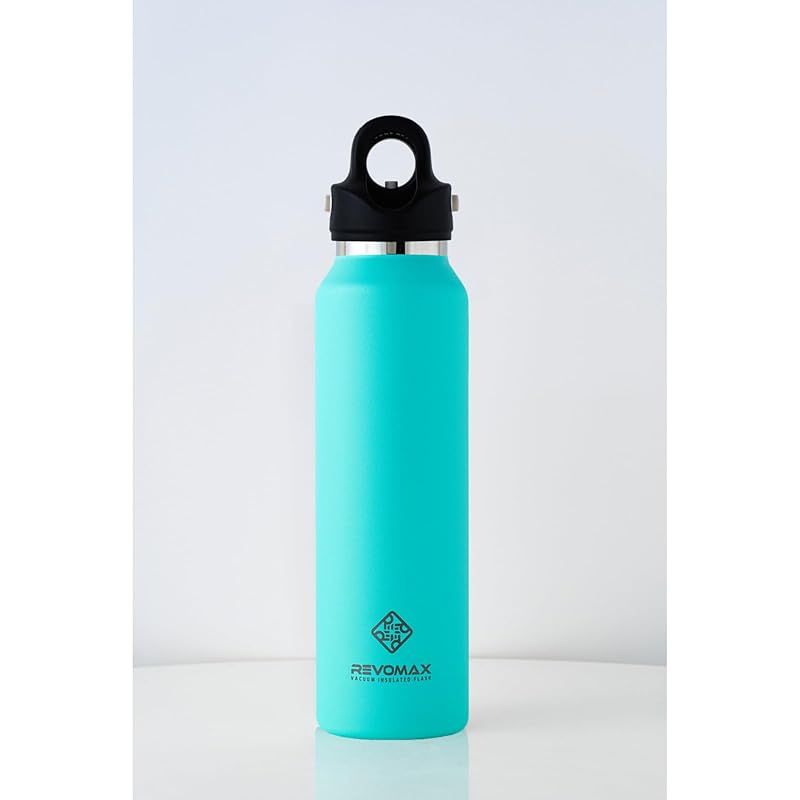 【新品】 【REVOMAX公式】16oz 473ml 炭酸対応 ステンレスボトル 18時間保温 36時間保冷 真空断熱 水筒 ギフト レボマックス (Turquoise Blue)
