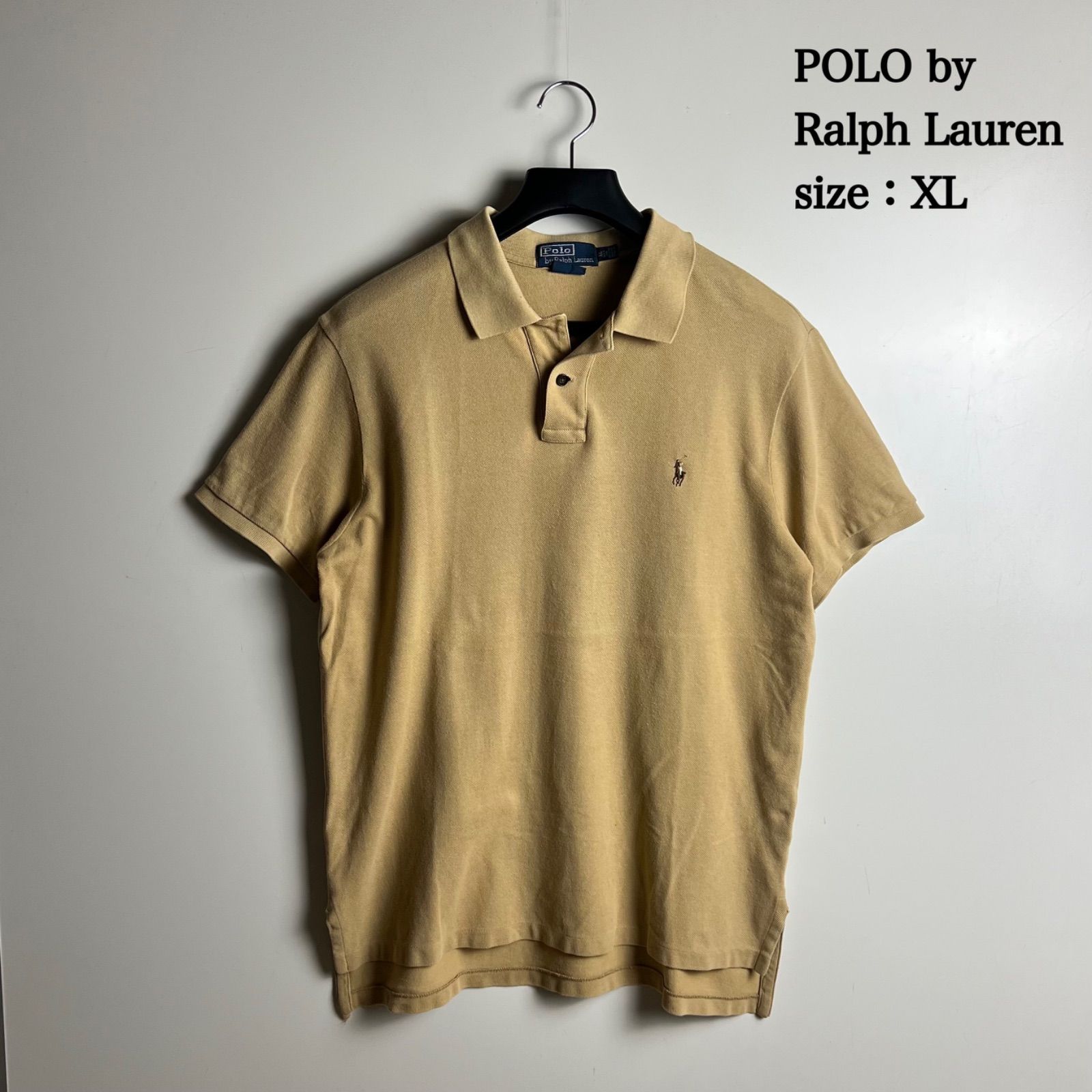 Polo Ralph Lauren ポロシャツ ベージュ XL 鹿の子 未使用 人気，新品 POLO by Ralph Lauren OLD custom fit polo shirts XL