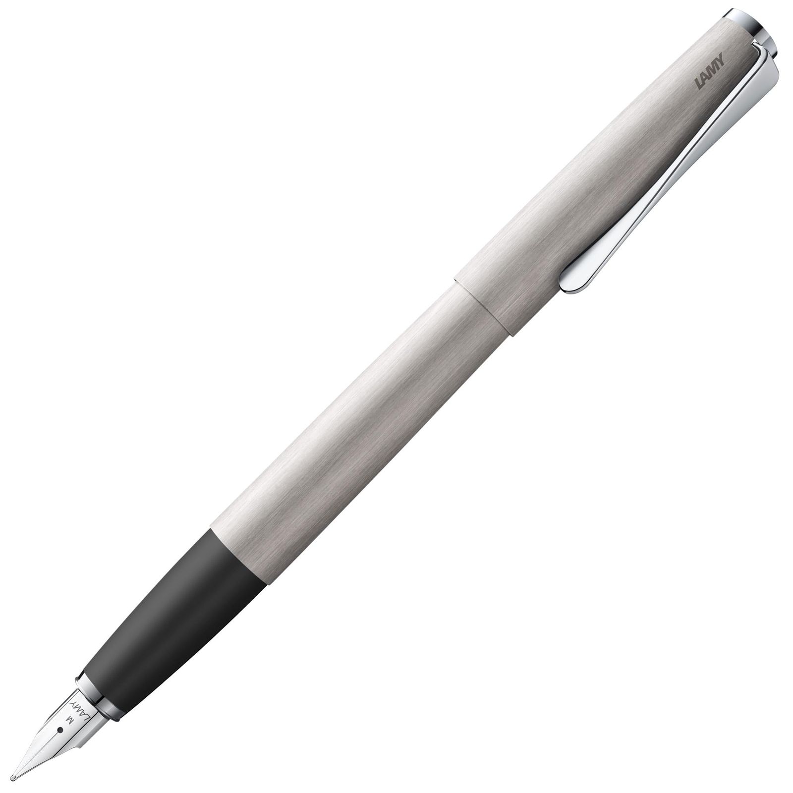 新品 LAMY（ラミー） studio マットブラッシュ 万年筆 - エレガントなメタルボディの万年筆 - スチールニブのペン先（部分的にプラチナメッキ）- ペン先サイズ F - LAMY T 10 ブルー インクカートリッジ 付き