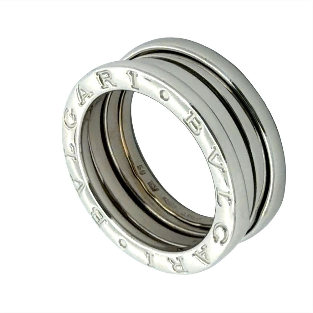 ブルガリ BVLGARI ビーゼロワン B-zero1 3バンド リング 指輪 #50 K18WG 8.1g ホワイトゴールド【中古】